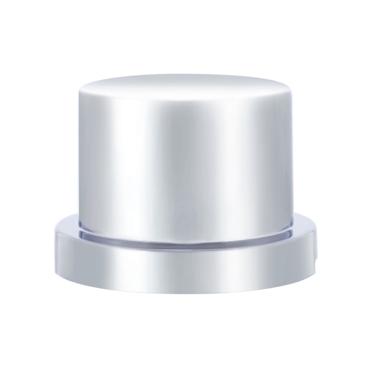 3/4" X 5/8" Chrome Plastic Flat Top Nut Cover - Push-On (Bulk)