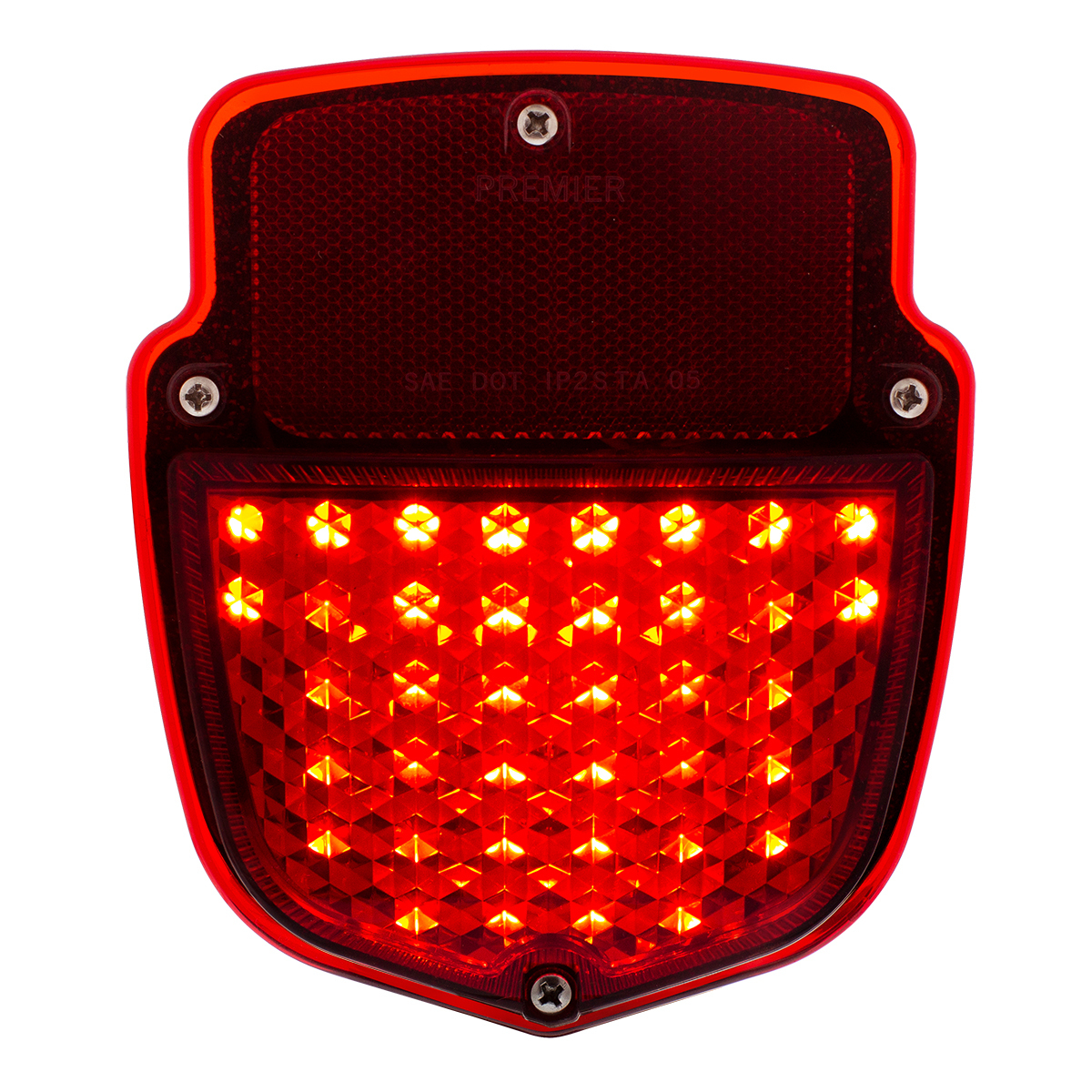 38 LED Tail Light Assembly With 12 LED License Plate Light & SS Housing For 1953-56 Ford Truck - L/H; 38 LED Tail Light Assembly With SS Housing For 1953-56 Ford Truck - R/H (2pcs)