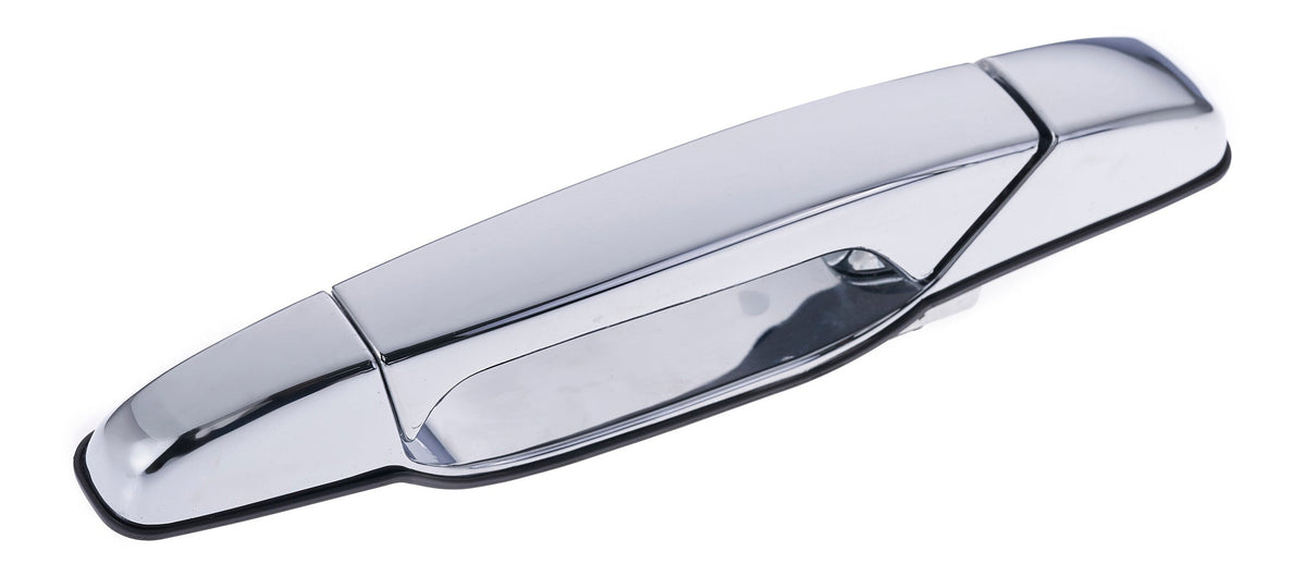Exterior Door Handle Rear LH Plastic All Chrome for 2007-2013 Chevrolet Avalanche Tahoe Suburban Silverado; 2007-2013 GMC Yukon Sierra; 2007-2013 Cadillac Escalade