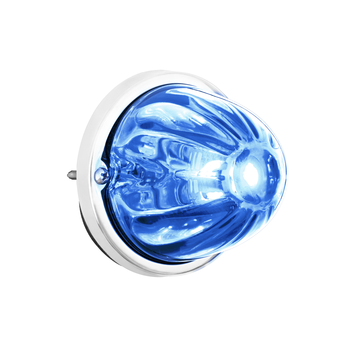360-Degree Double Fury LED Bulb Glass Watermelon Flush Mount Kit-Amber & Blue LED