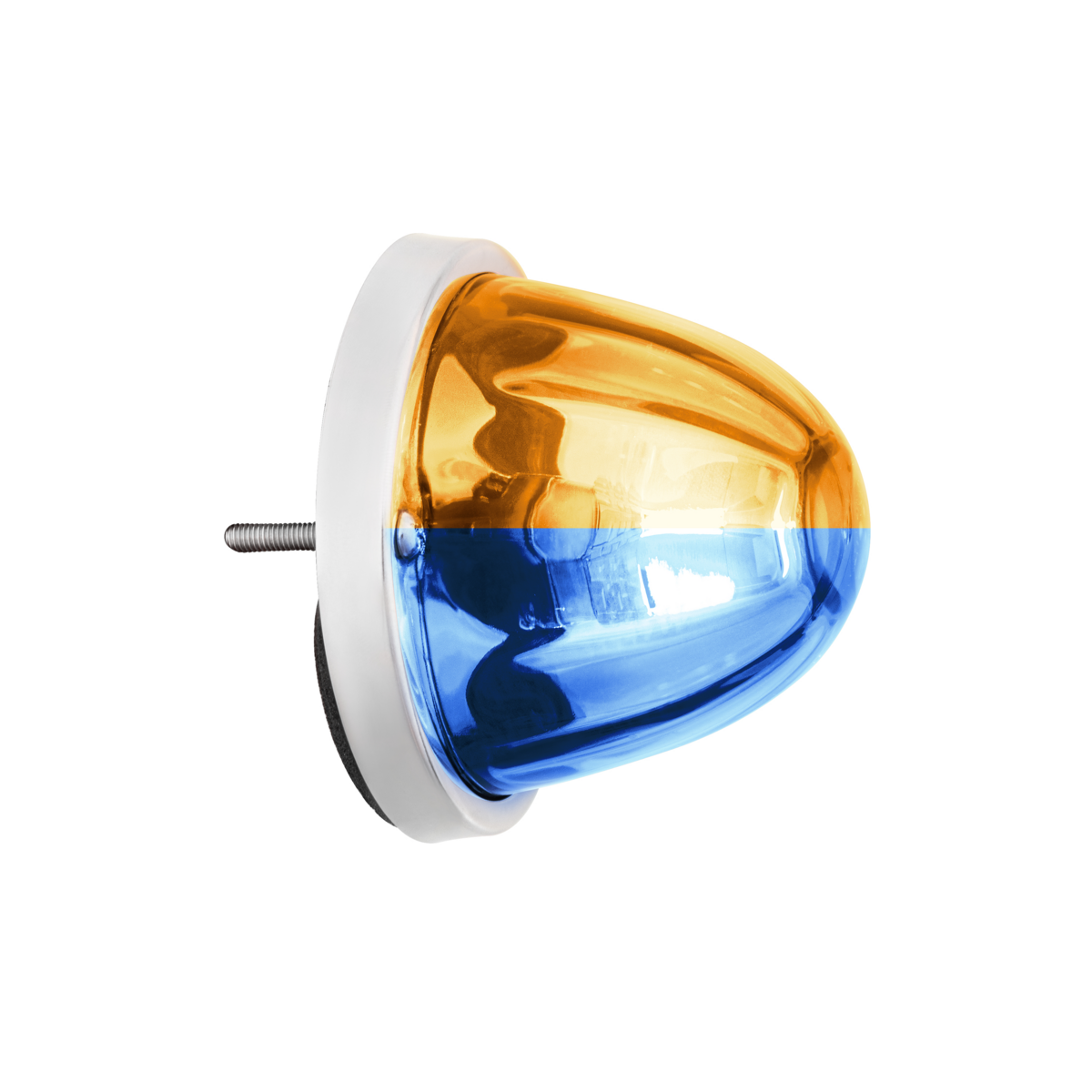 360-Degree Double Fury LED Bulb Glass Watermelon Flush Mount Kit-Amber & Blue LED