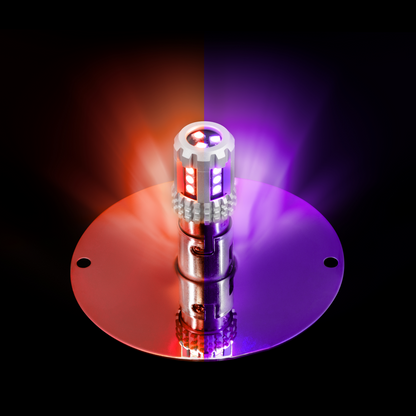 360-Degree Double Fury LED Bulb Glass Watermelon Flush Mount Kit-Red & Purple LED