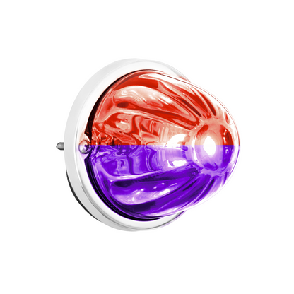 360-Degree Double Fury LED Bulb Glass Watermelon Flush Mount Kit-Red & Purple LED