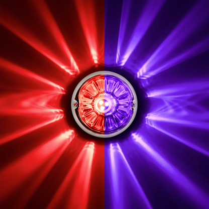 360-Degree Double Fury LED Bulb Glass Watermelon Flush Mount Kit-Red & Purple LED