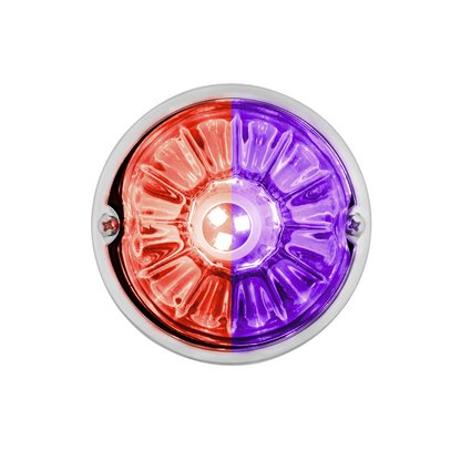 360-Degree Double Fury LED Bulb Glass Watermelon Flush Mount Kit-Red & Purple LED