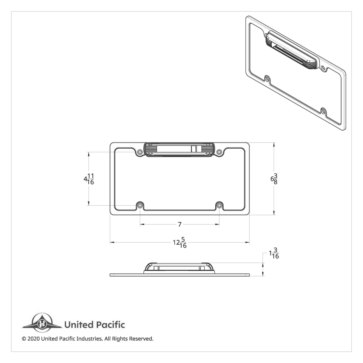 Chrome License Plate Frame With Auxiliary Light - Amber LED/Amber Lens
