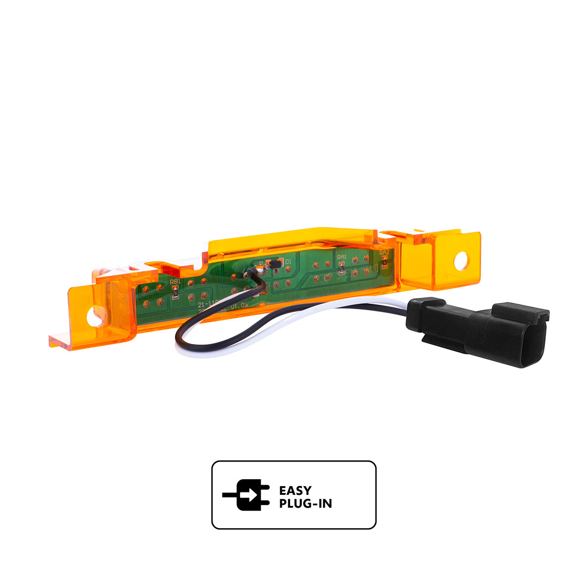 6 LED Competition Series Exterior Visor Light For 1996-2024 Volvo VNL-Amber LED/Amber Lens