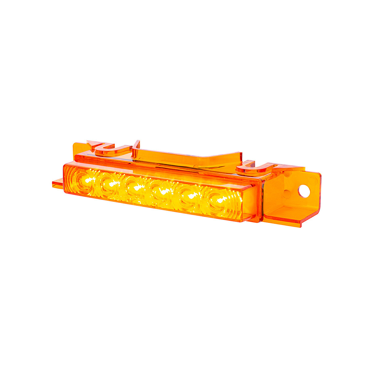 6 LED Competition Series Exterior Visor Light For 1996-2024 Volvo VNL-Amber LED/Amber Lens