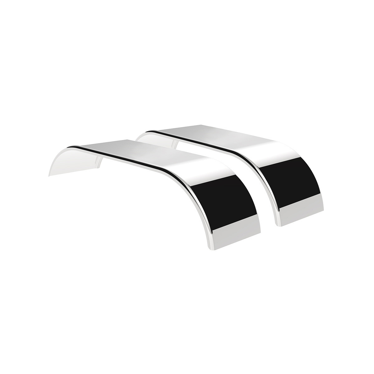 120" 430 Stainless Steel (16ga) Roll Formed Edge Smooth Full Fender 54" Spread - SS Series (Pair)