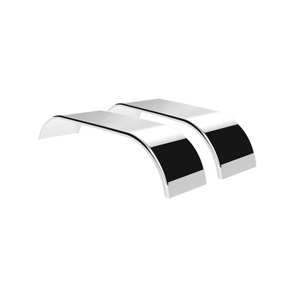 120" 430 Stainless Steel (16ga) Roll Formed Edge Smooth Full Fender 54" Spread - SS Series (Pair)