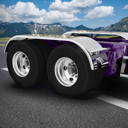 120" 430 Stainless Steel (16ga) Roll Formed Edge Smooth Full Fender 54" Spread - SS Series (Pair)
