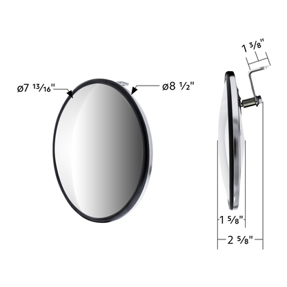 8-1/2" 430 Stainless Steel 320R Convex Mirror - Offset Mounting Stud