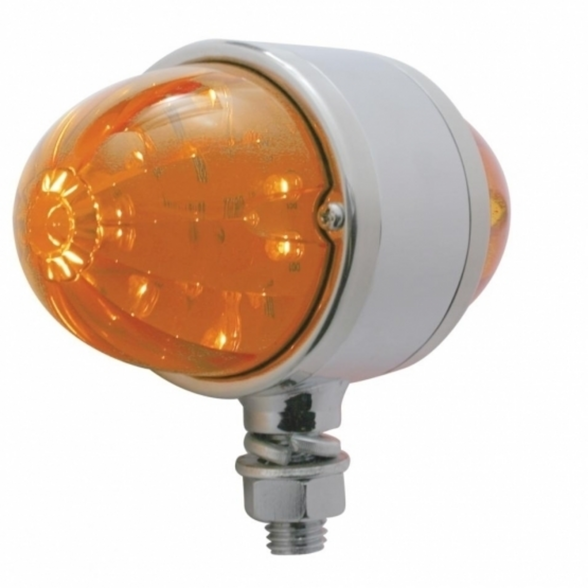 34 LED Watermelon Double Face Light W/Chrome Housing - Amber LED/Dark Amber Lens