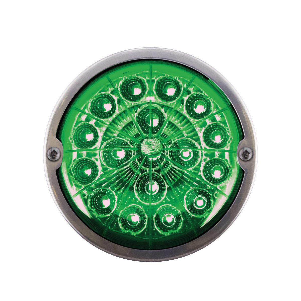 17 LED Watermelon Double Fury Light Torpedo Cab Light - Amber & Green LED/Clear Lens