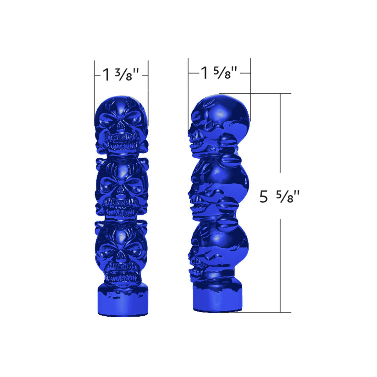 1/2"-13 Thread-On 3 Skull Candy Color Shift Knob-Indigo Blue