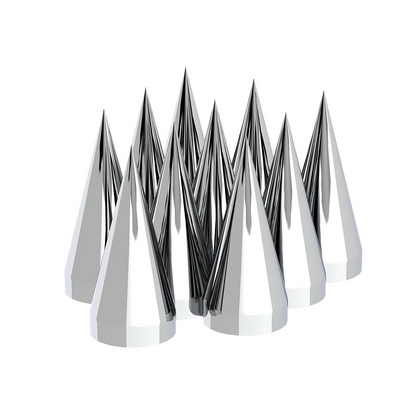 33mm x 4-1/2" Chrome Plastic X Spike Nut Covers - Thread-On (Box Of 10)