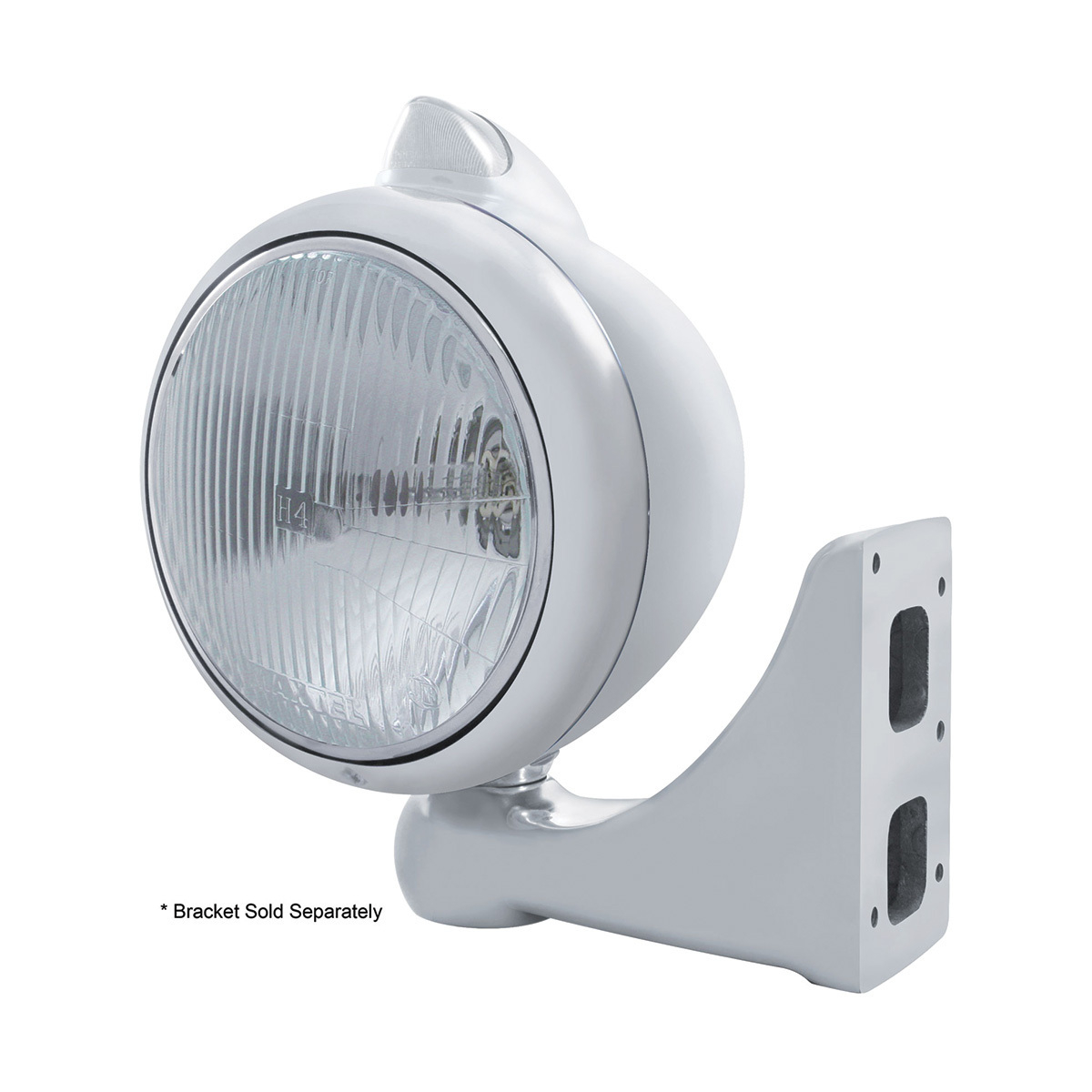 Chrome Guide 682-C Headlight H4 & Original Style LED Signal - Clear Lens