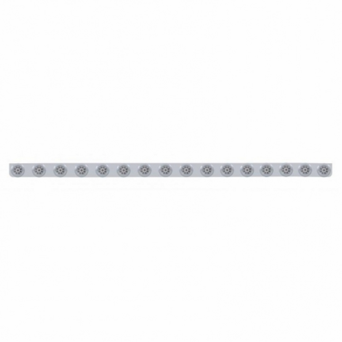 79-1/2" SS Bumper Light Bracket With 16X 9 LED 2" Reflector Lights & Bezels -Red LED/Clear Lens