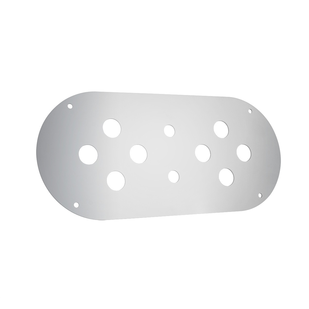 Stainless Steel Above Door Dome Light Plate With 8 x 3/4" Mini Light Cutouts For Kenworth & Peterbilt Trucks