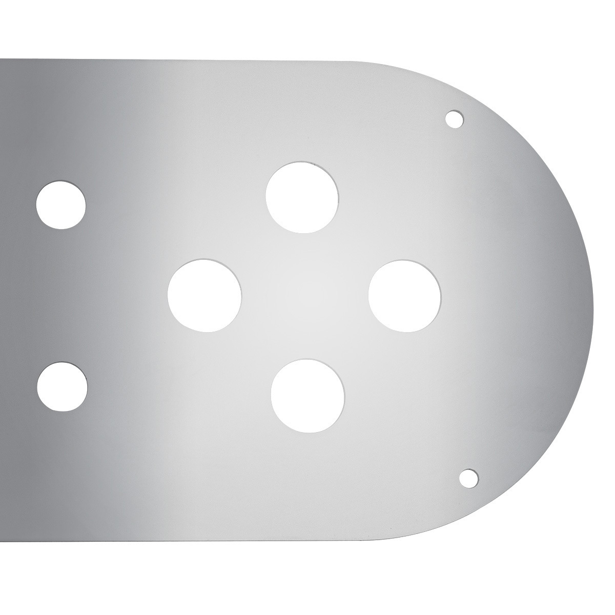 Stainless Steel Above Door Dome Light Plate With 8 x 3/4" Mini Light Cutouts For Kenworth & Peterbilt Trucks