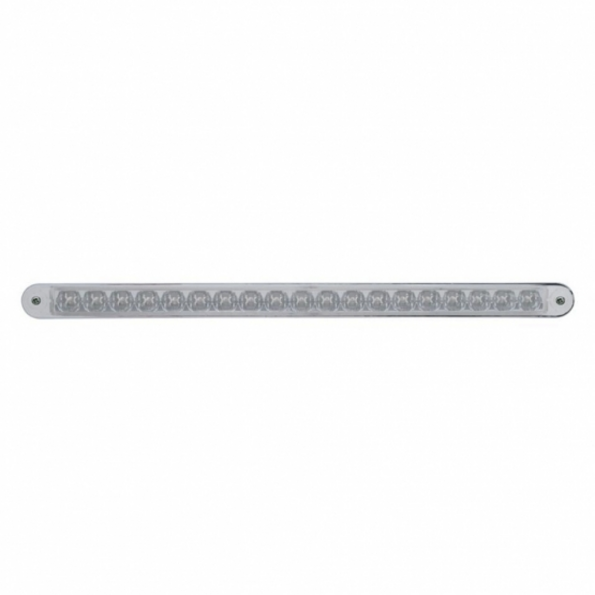 19 LED 12" Reflector Turn Signal Light Bar With Bezel - Amber LED/Clear Lens