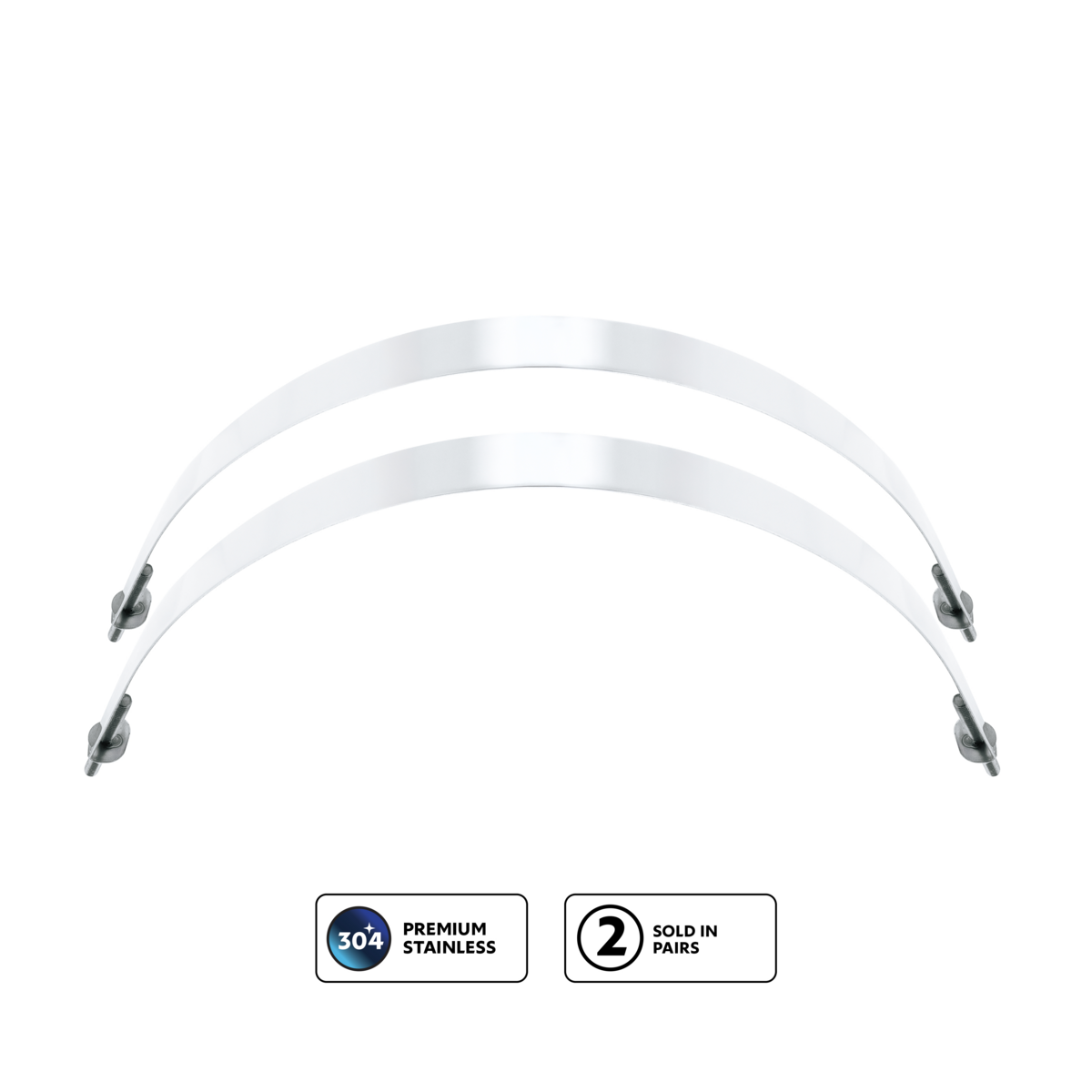 304 Stainless Steel Air Tank Straps For 9-3/4" Round Air Tank (Pair)