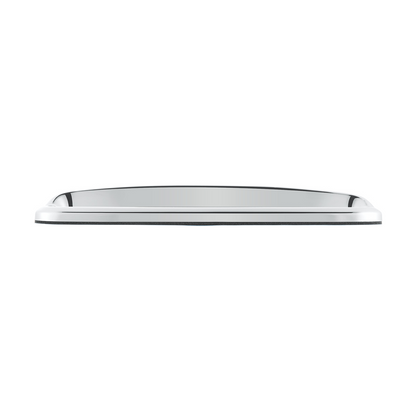 Chrome Bezel With Visor For 4-3/8" X 7/8" Kenworth Glove Box Emblem
