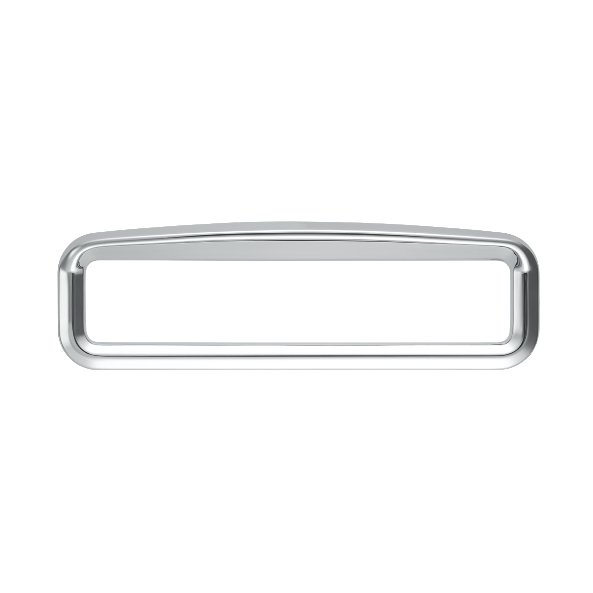 Chrome Bezel With Visor For 4-3/8" X 7/8" Kenworth Glove Box Emblem