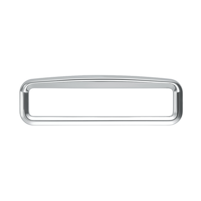 Chrome Bezel With Visor For 4-3/8" X 7/8" Kenworth Glove Box Emblem