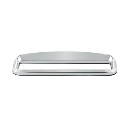 Chrome Bezel With Visor For 4-3/8" X 7/8" Kenworth Glove Box Emblem
