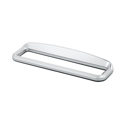 Chrome Bezel With Visor For 4-3/8" X 7/8" Kenworth Glove Box Emblem