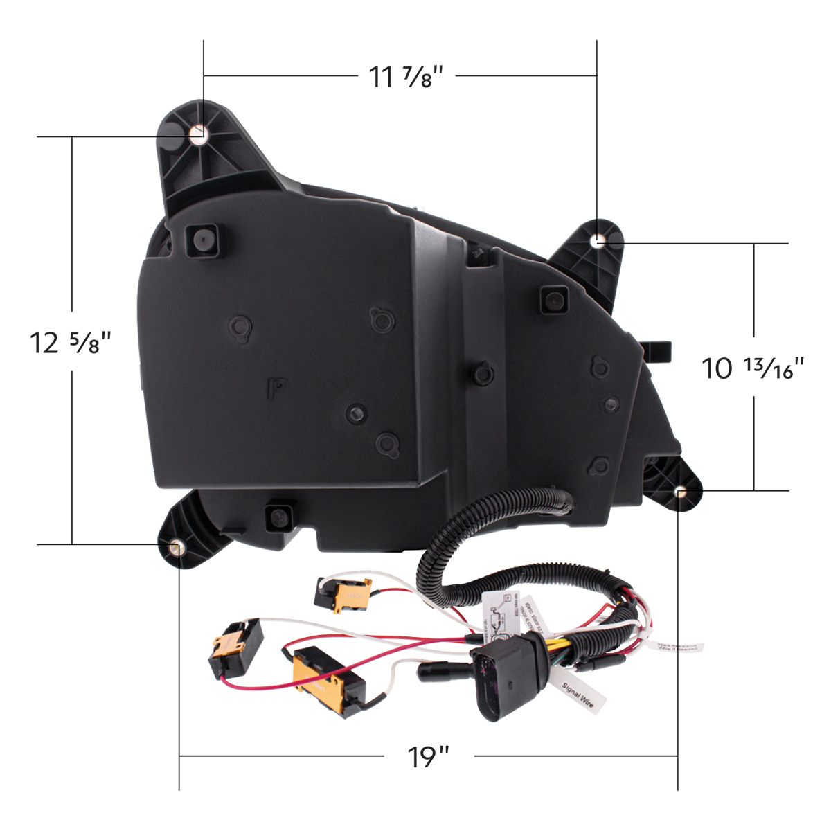 Black LED Headlight W/Sequential LED Turn Signal For Peterbilt 579 (2012-21) & 587 (2010-16) - Passenger