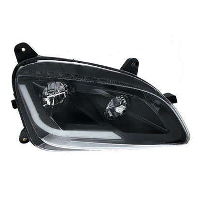Black LED Headlight W/Sequential LED Turn Signal For Peterbilt 579 (2012-21) & 587 (2010-16) - Passenger