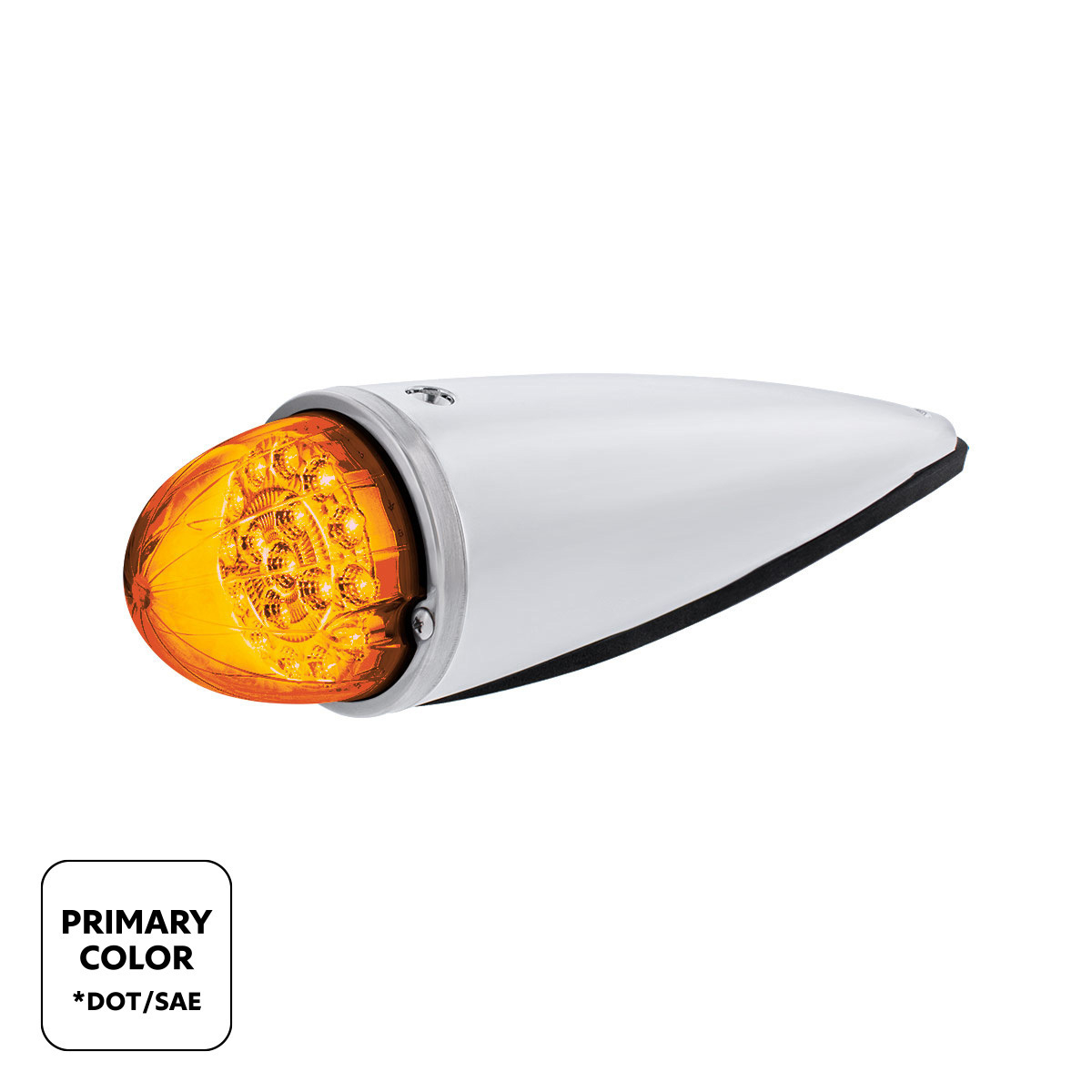 17 LED Watermelon Double Fury Light Torpedo Cab Light - Amber & Blue LED/Clear Lens