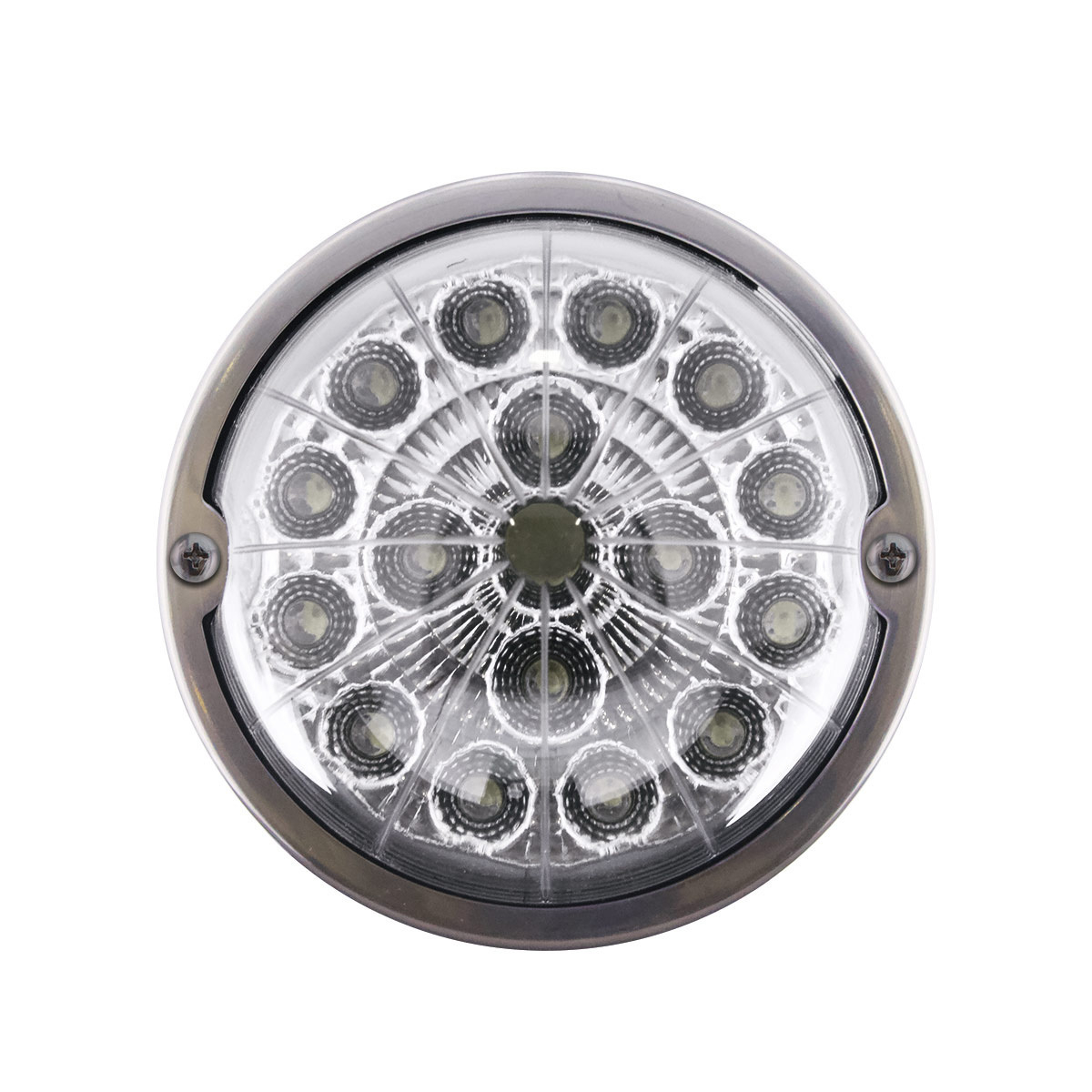 17 LED Watermelon Double Fury Light Torpedo Cab Light - Amber & Blue LED/Clear Lens