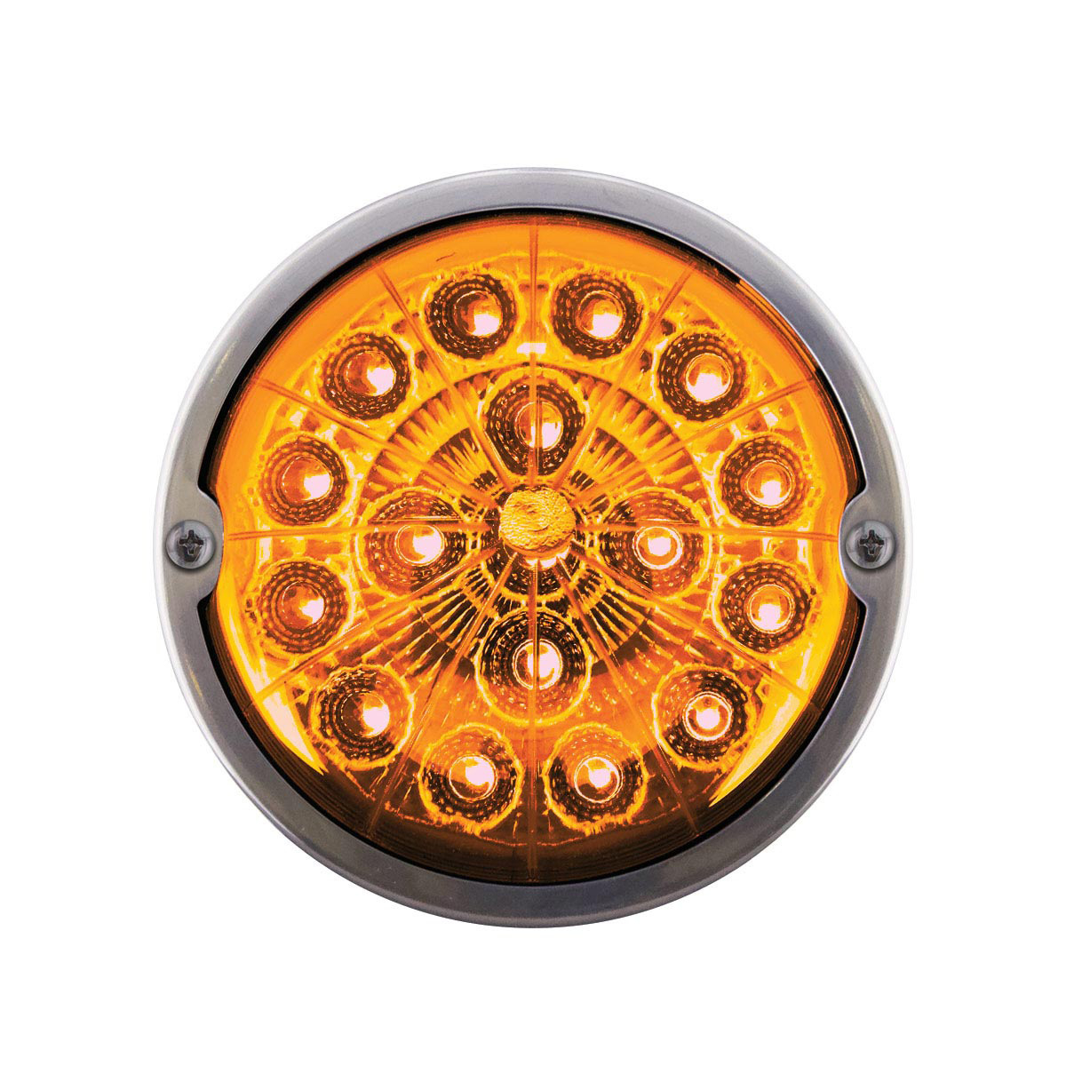 17 LED Watermelon Double Fury Light Torpedo Cab Light - Amber & Blue LED/Clear Lens