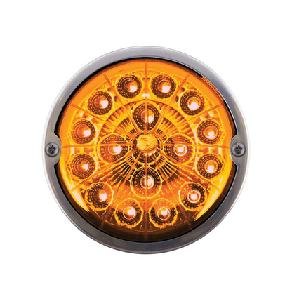 17 LED Watermelon Double Fury Light Torpedo Cab Light - Amber & Blue LED/Clear Lens