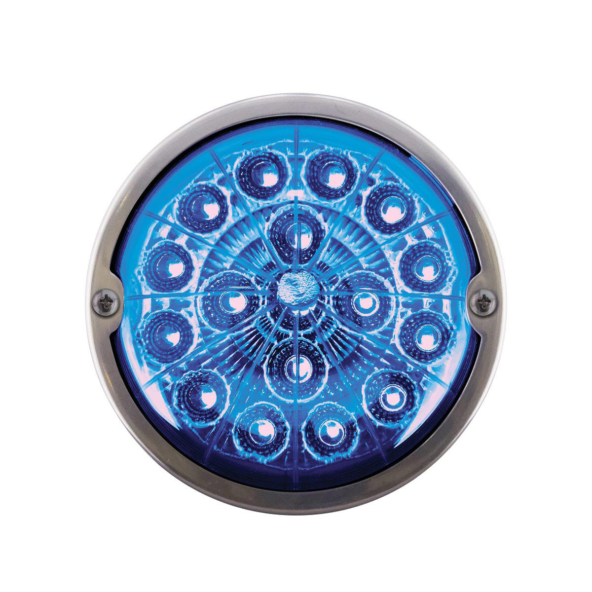 17 LED Watermelon Double Fury Light Torpedo Cab Light - Amber & Blue LED/Clear Lens