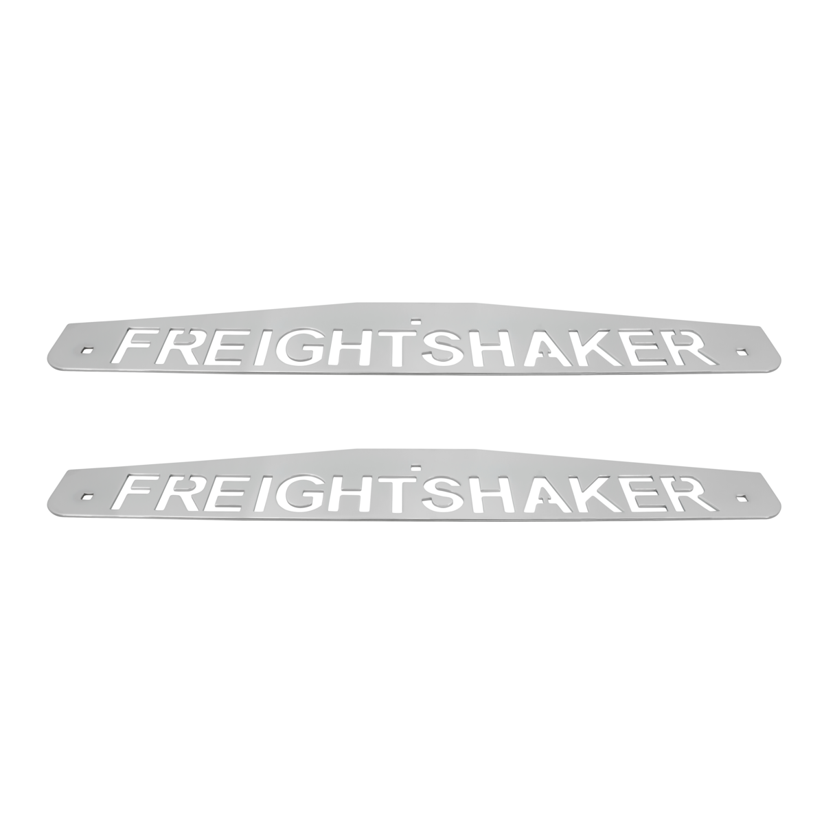 4" X 24" Chrome Freightshaker Bottom Mud Flap Plate - Bolt Thru (Card of 2)