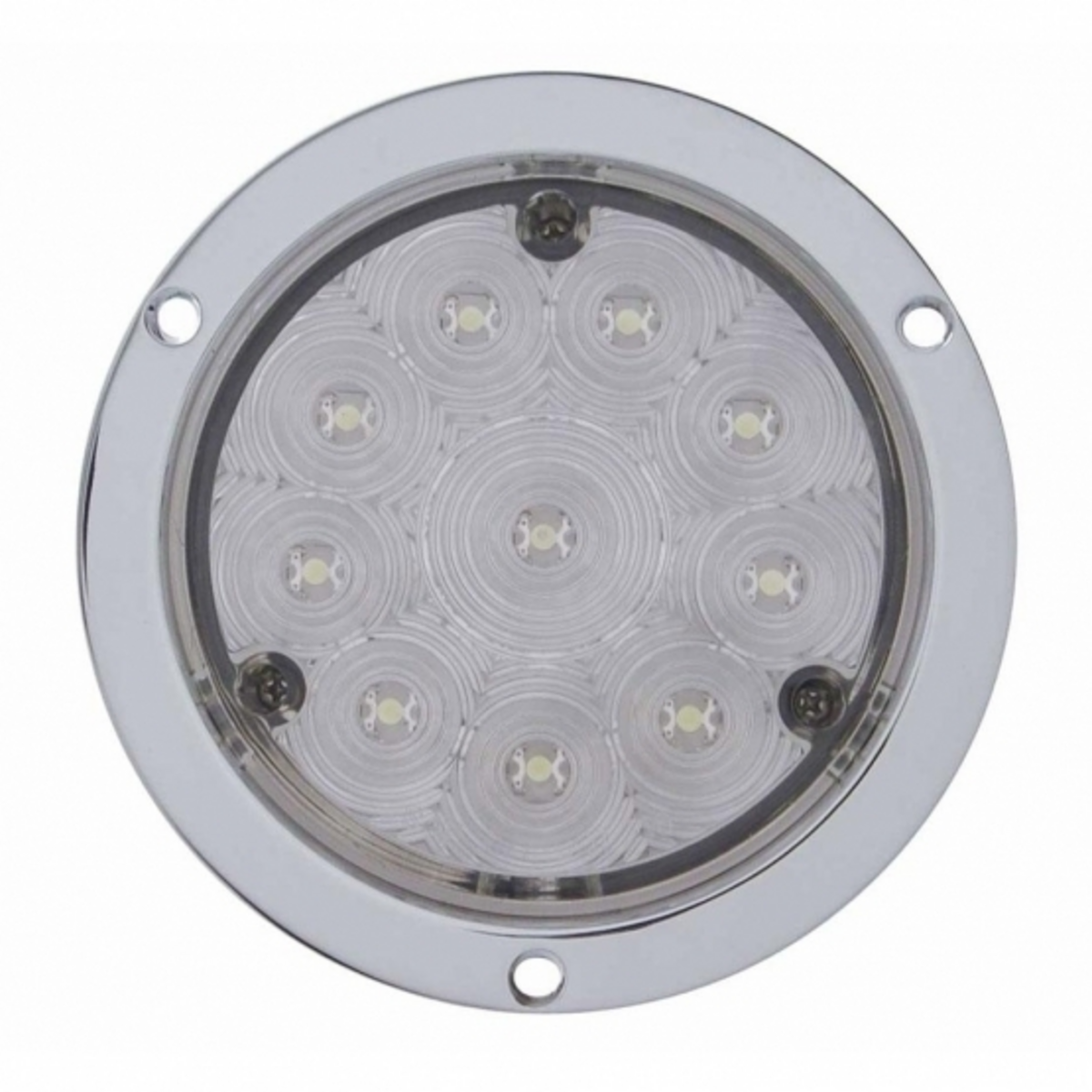 10 LED 4" Flange Mount Back-Up Light -White LED/Clear Lens