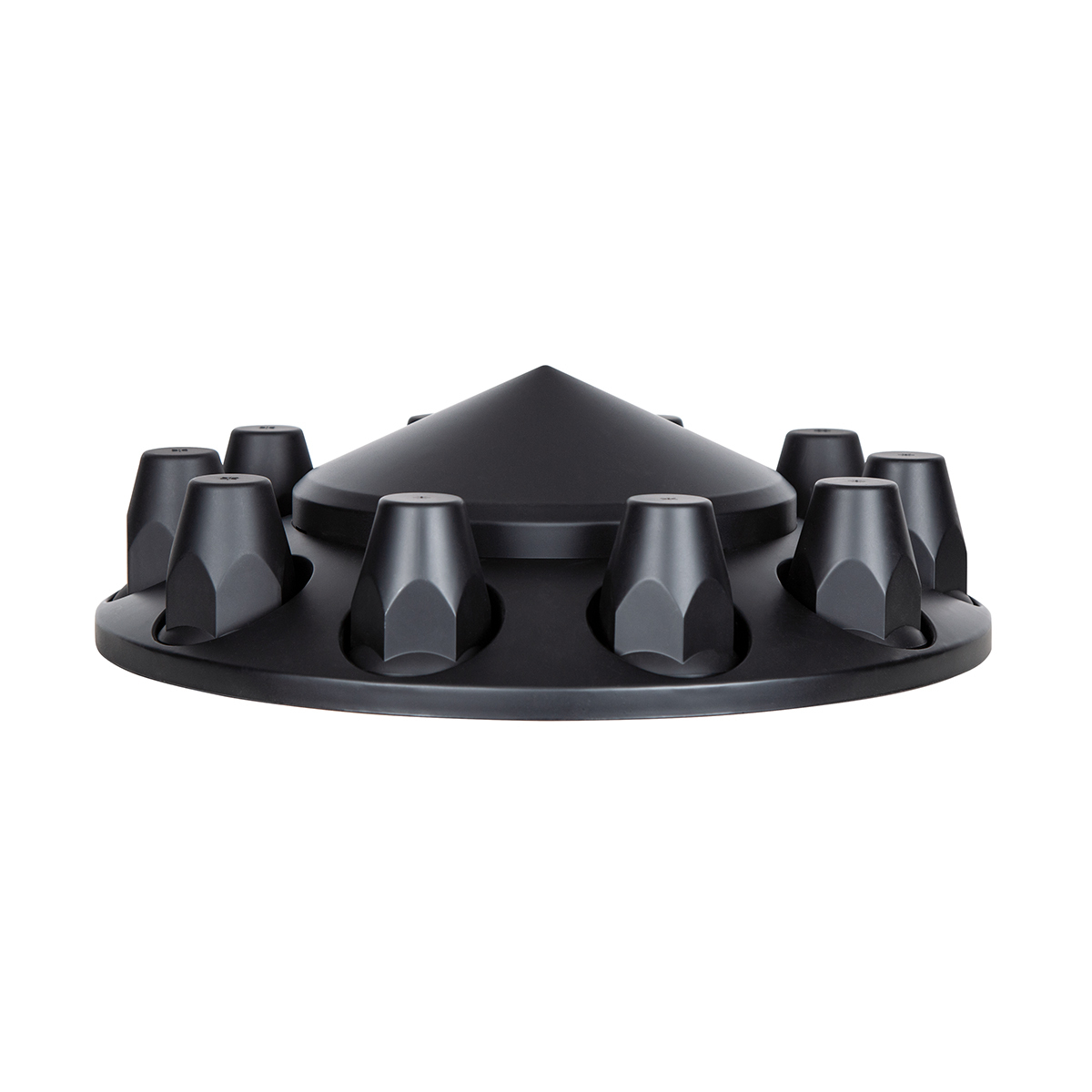 Pointed Front Axle Cover With 33mm Standard Thread-On Nut Covers - Matte Black