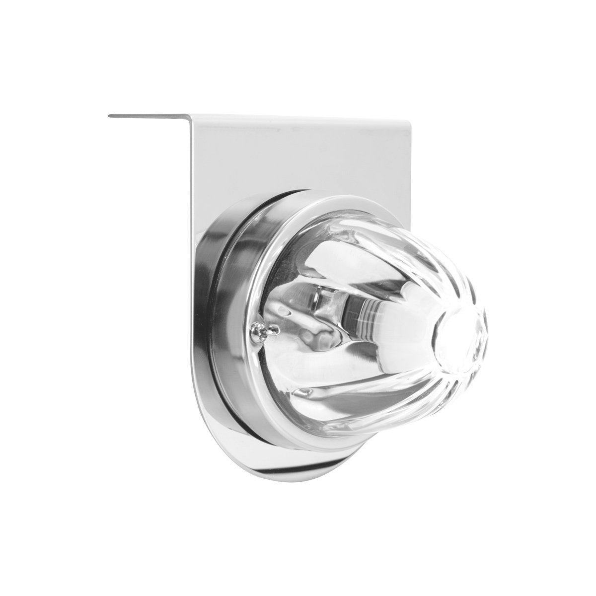 Dual Function Glass Watermelon Light With Stainless Steel Light Bracket Kit With LED Bulb-Amber LED/Clear Lens