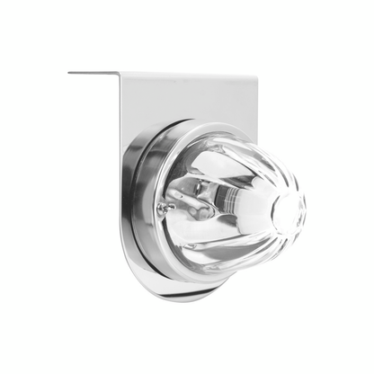 Dual Function Glass Watermelon Light With Stainless Steel Light Bracket Kit With LED Bulb-Amber LED/Clear Lens