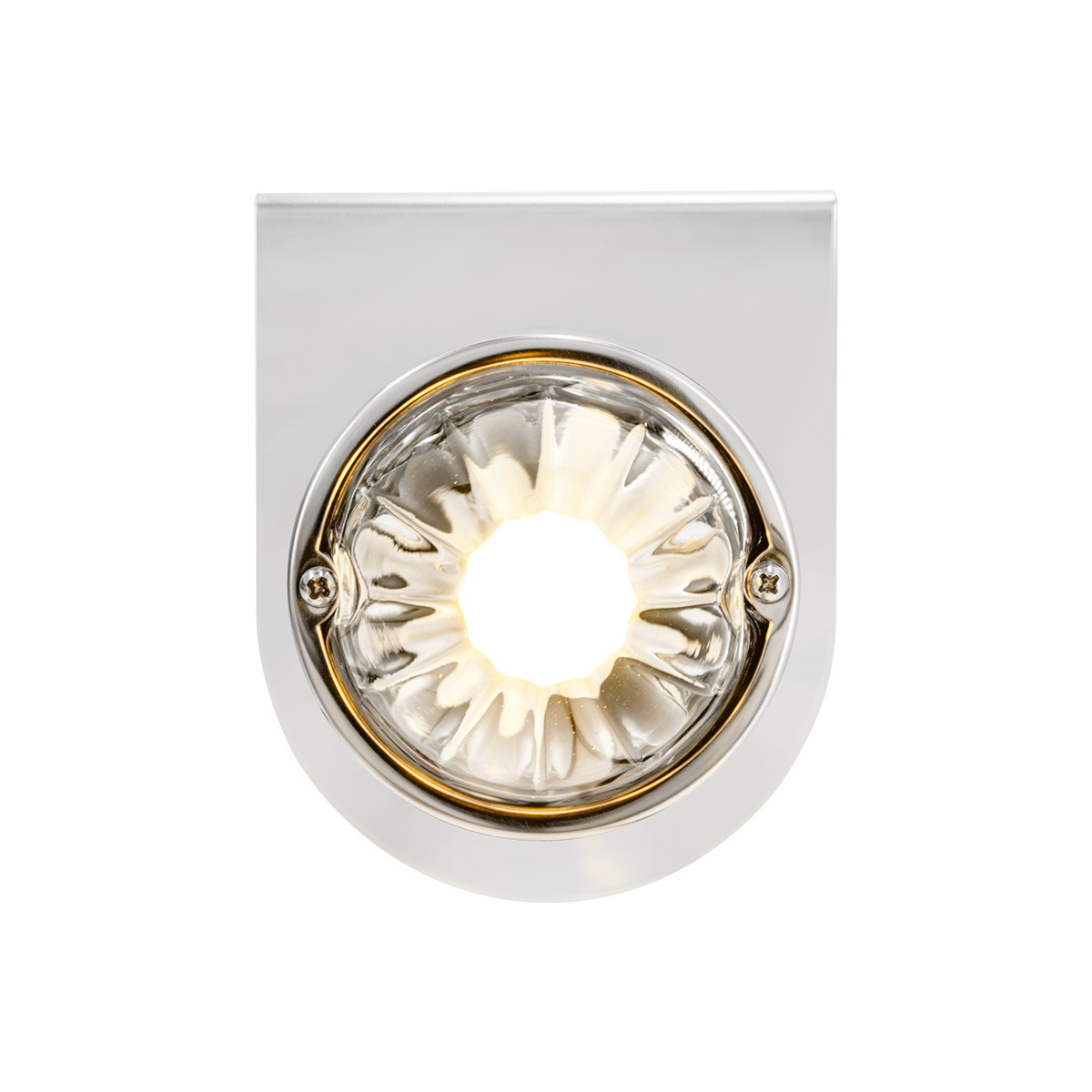 Dual Function Glass Watermelon Light With Stainless Steel Light Bracket Kit With LED Bulb-Amber LED/Clear Lens