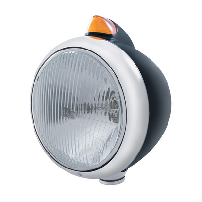 Black Guide 682-C Headlight H4 & Original Style LED Signal - Amber Lens