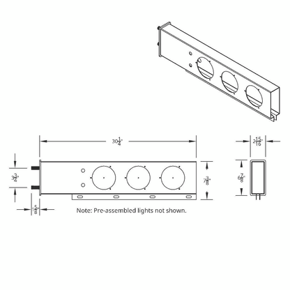 3-3/4" Bolt Pattern SS Spring Loaded Bar With 6X 4" 13 LED Abyss Lights - Red LED/Clear Lens (Pair)