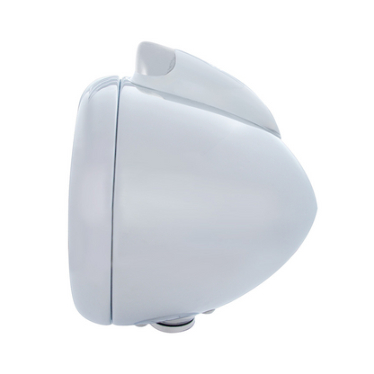 Stainless Steel Guide 682-C Headlight H4 With White LED & Original Style LED Signal - Clear Lens