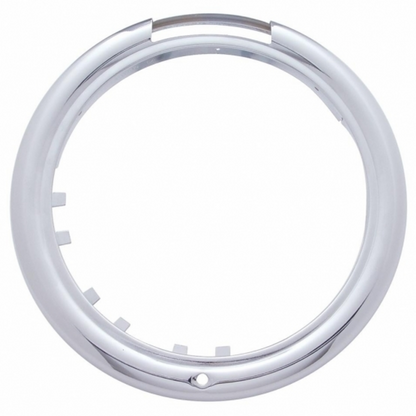 Stainless Steel Bullet Half Moon Headlight H4 With Amber LED & Signal - Amber Lens