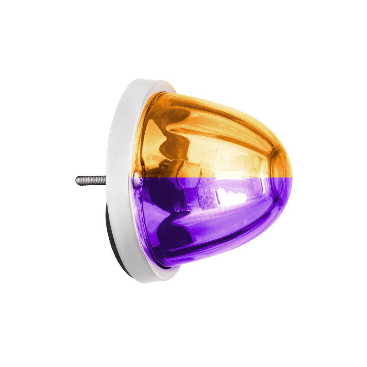 360-Degree Double Fury LED Bulb Glass Watermelon Flush Mount Kit-Amber & Purple LED