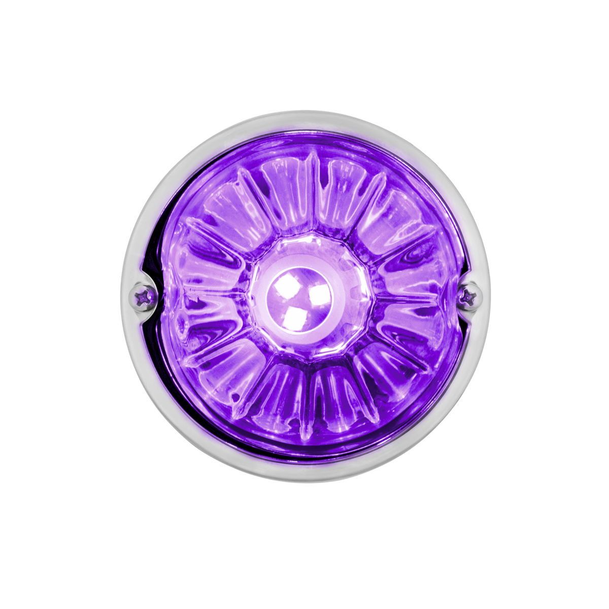 360-Degree Double Fury LED Bulb Glass Watermelon Flush Mount Kit-Amber & Purple LED